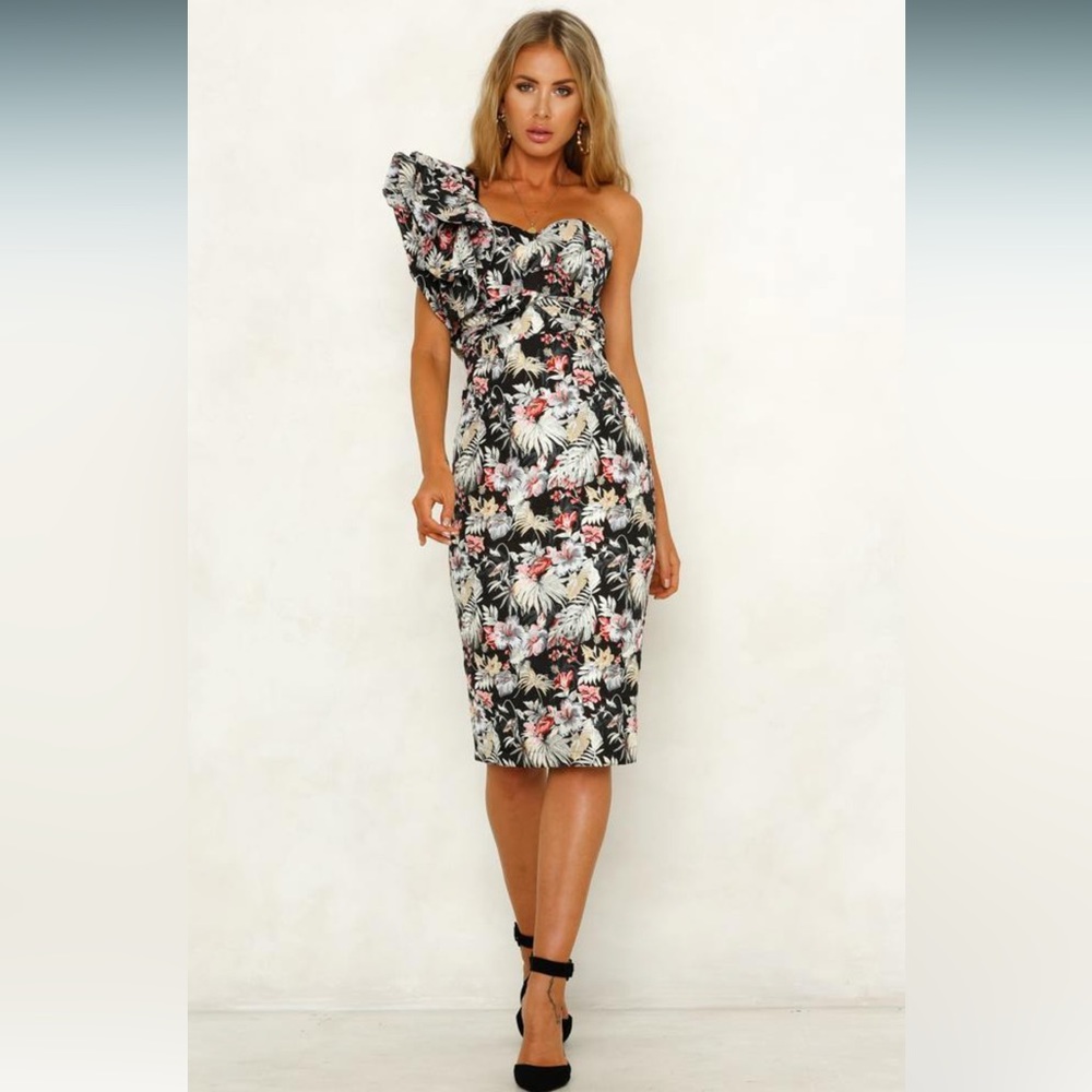 Mossman Secret Garden One Shoulder Dress size AU 6